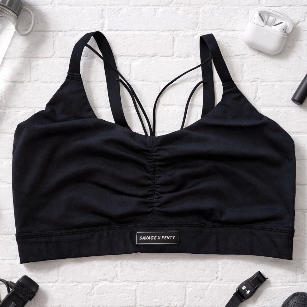 Savage X Fenty Black Strappy Bralette Plus 2X